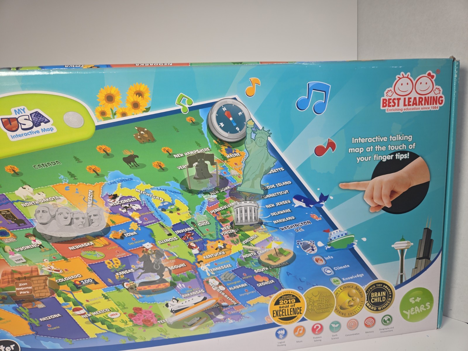 BEST LEARNING i-Poster My USA Interactive Map Educational Talking Toy Kids New
