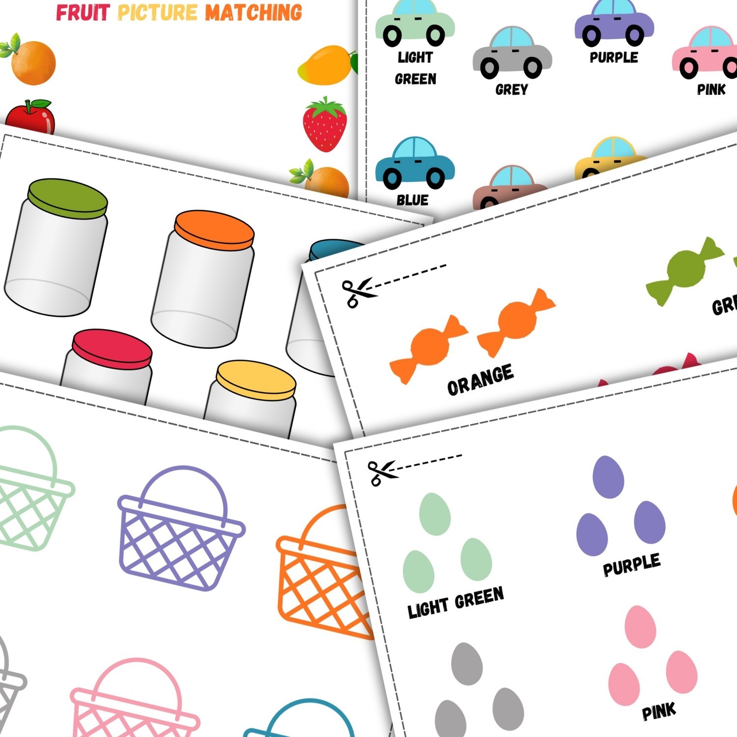 Kids Matching Worksheets | Alphabet, Numbers, Colors & Shadow Match