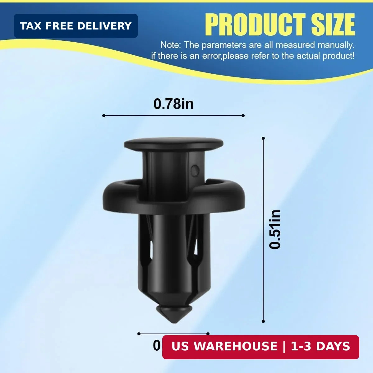 Car Front Bumper Retainer Clips, 10mm Nylon Push-Type Screws for Fixing Fenders
