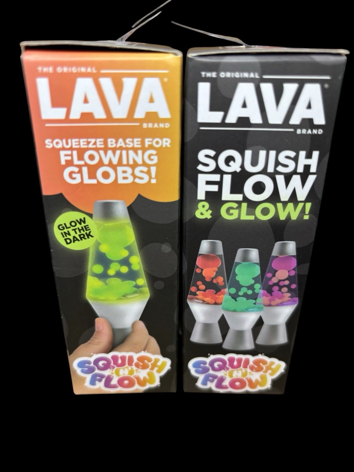 2x Lot Schylling Lava Squish N Flow Squishy Glow In The Dark Lamp