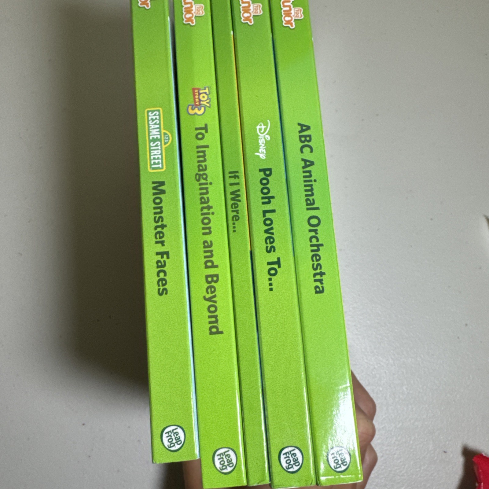 LeapFrog Tag Junior Lot 5 Books And Carrying Case Sesame Street, Pooh, Toy Story