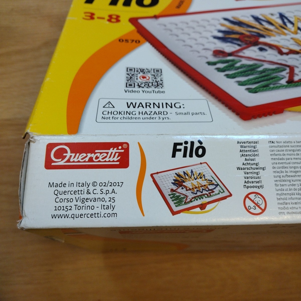Quercetti Filo String Lacing Art Project Toy Game Made in Italy 2017 Complete