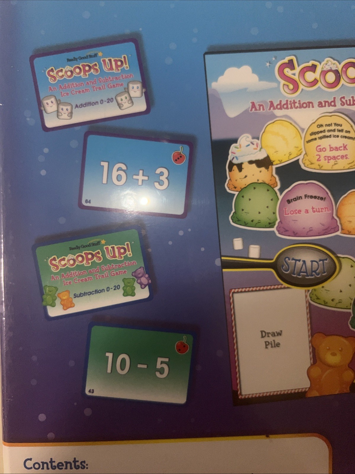 Really Good Stuff Scoops Up! Addition and Subtraction Game Ages 5 + New