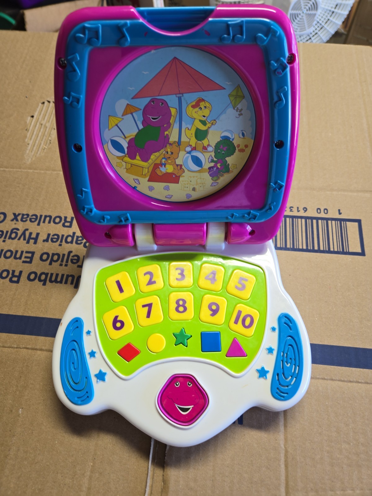 Vintage Barney Purple Dinosaur Interactive Battery Operated Musical Toy Works!