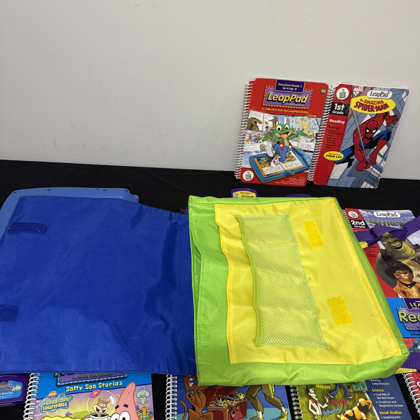 Lot 11 Cartridges & Books LeapPad Plus Writing Bag Grades 1-3