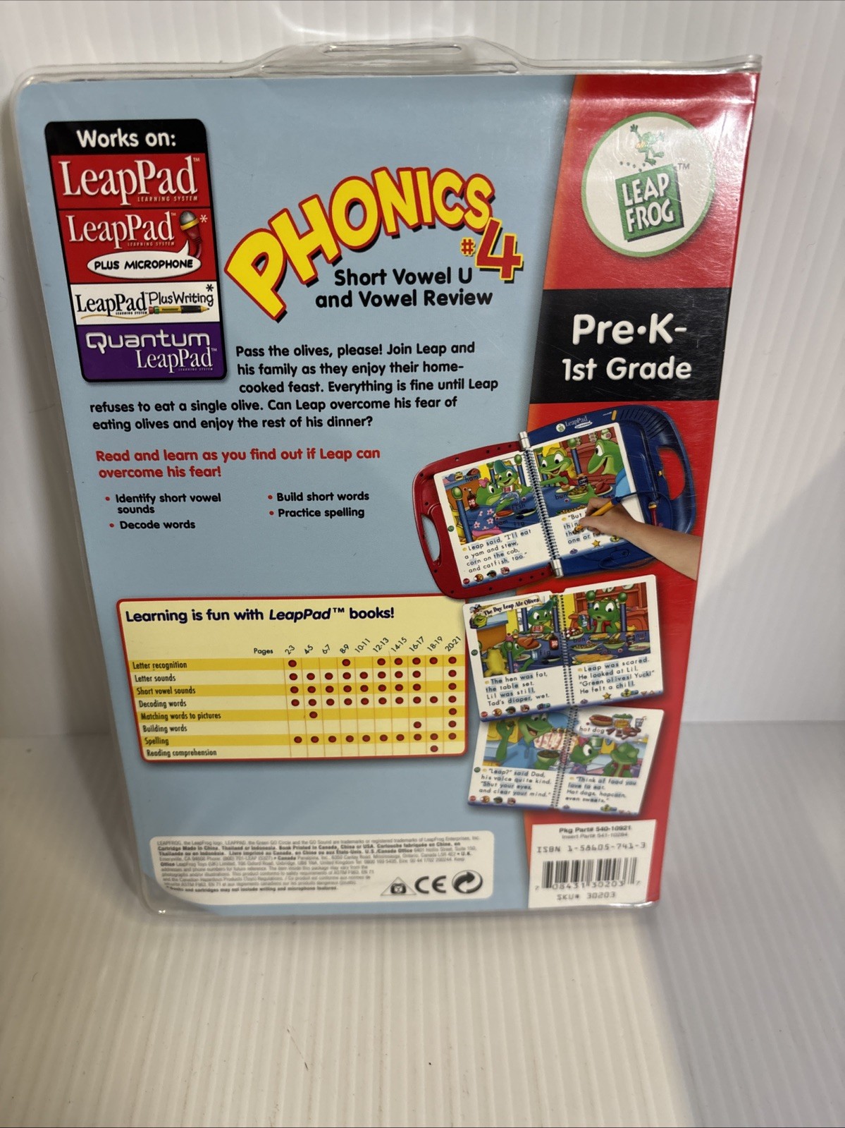 NEW ~unopened LeapFrog ~ LeapPad ~The Day Leap Ate Olives ~ Phonics 4 U Vowel~