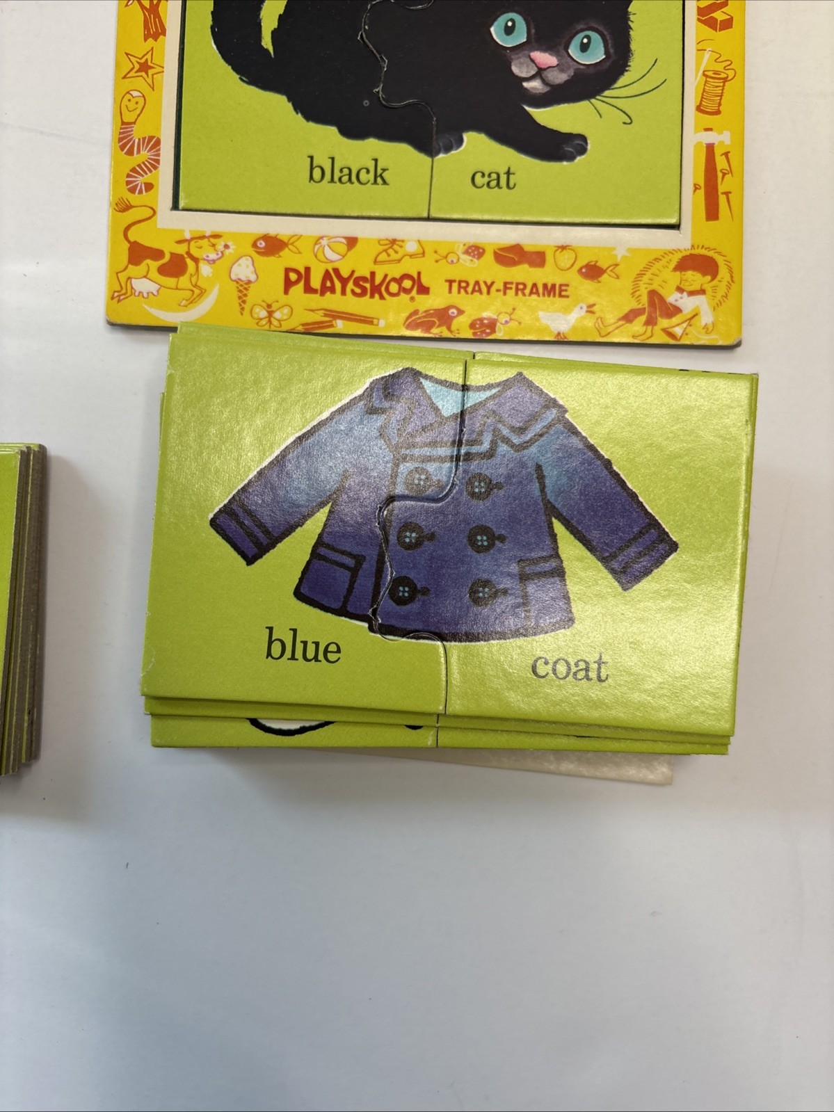 VTG Lot of 2 Playskool Match-ups Cards Puzzle Sets Animals, Homes, Colors & More