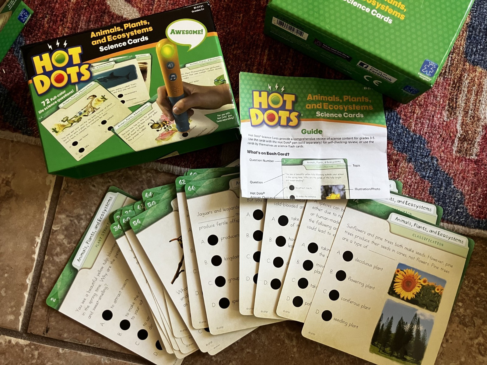 Hot Dots Science Cards Lot of 5 Complete Sets + 2 Interactive Pens Grades 2+