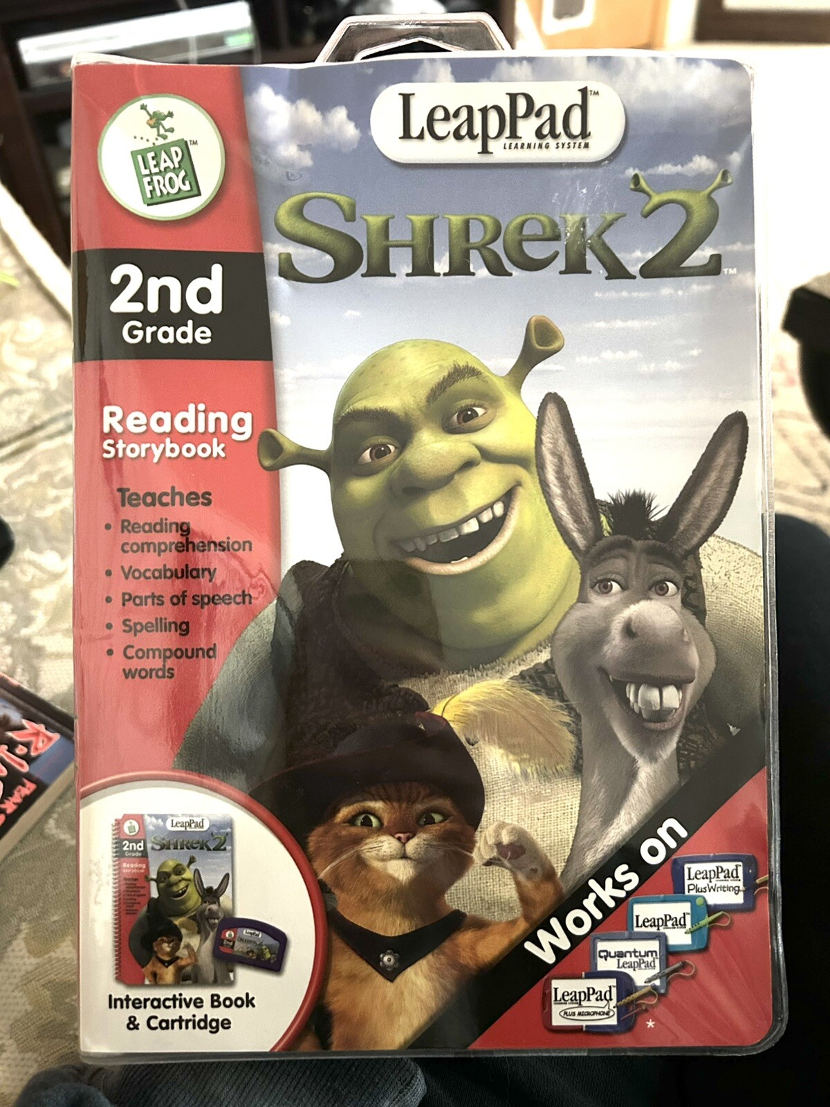 NEW LeapFrog LEAP PAD Shrek 2 Interactive Book & Cartridge 2nd grade reading
