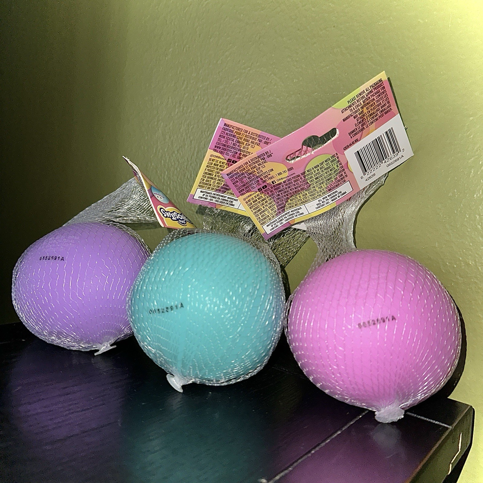 ORB TOYS Curiosities Funny Face Balls Purple, Teal, Pink Viral Squishy Sensory