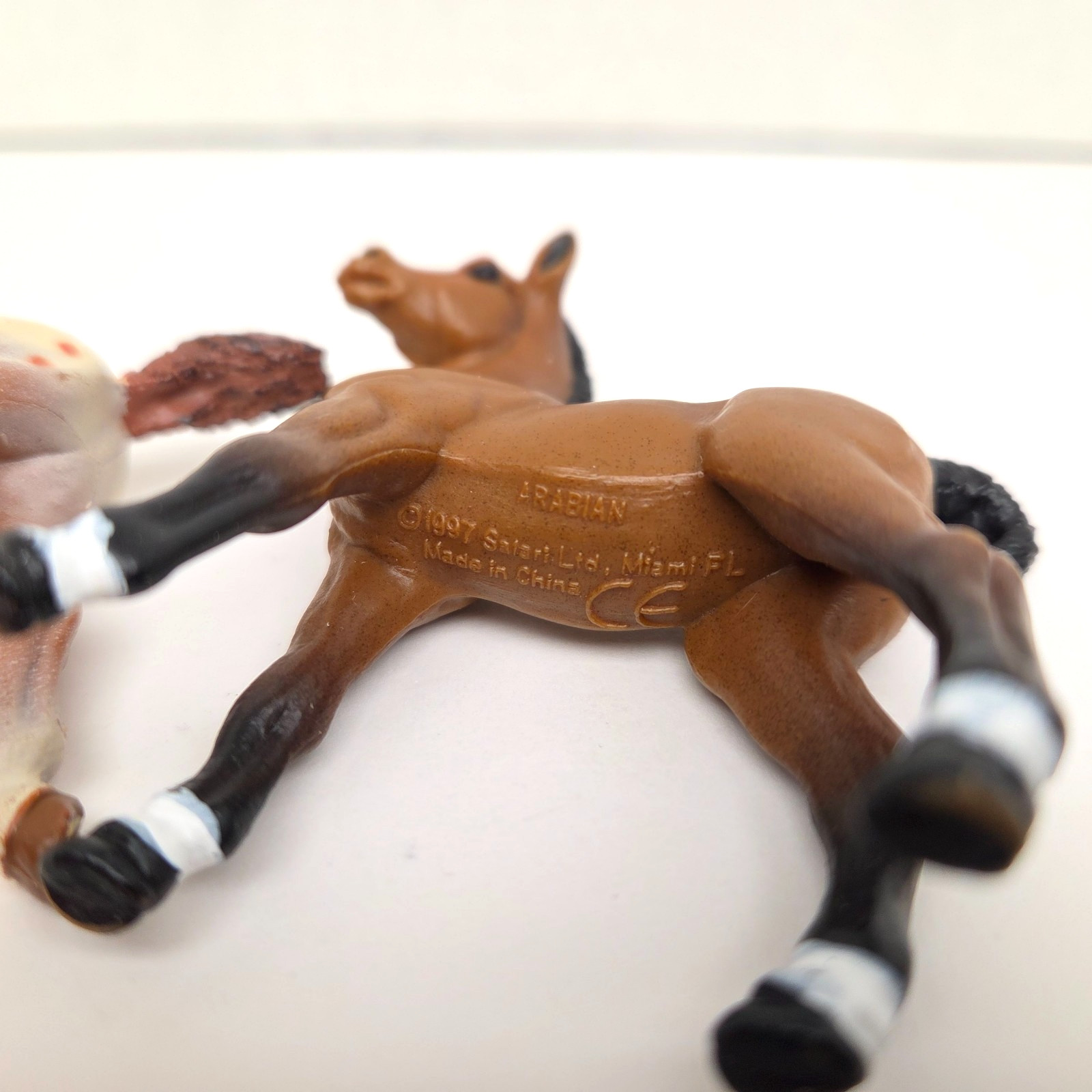 Vintage SAFARI LTD. Hard Plastic PVC Toy Horses Foal Arabian Lot of 6 – 1997