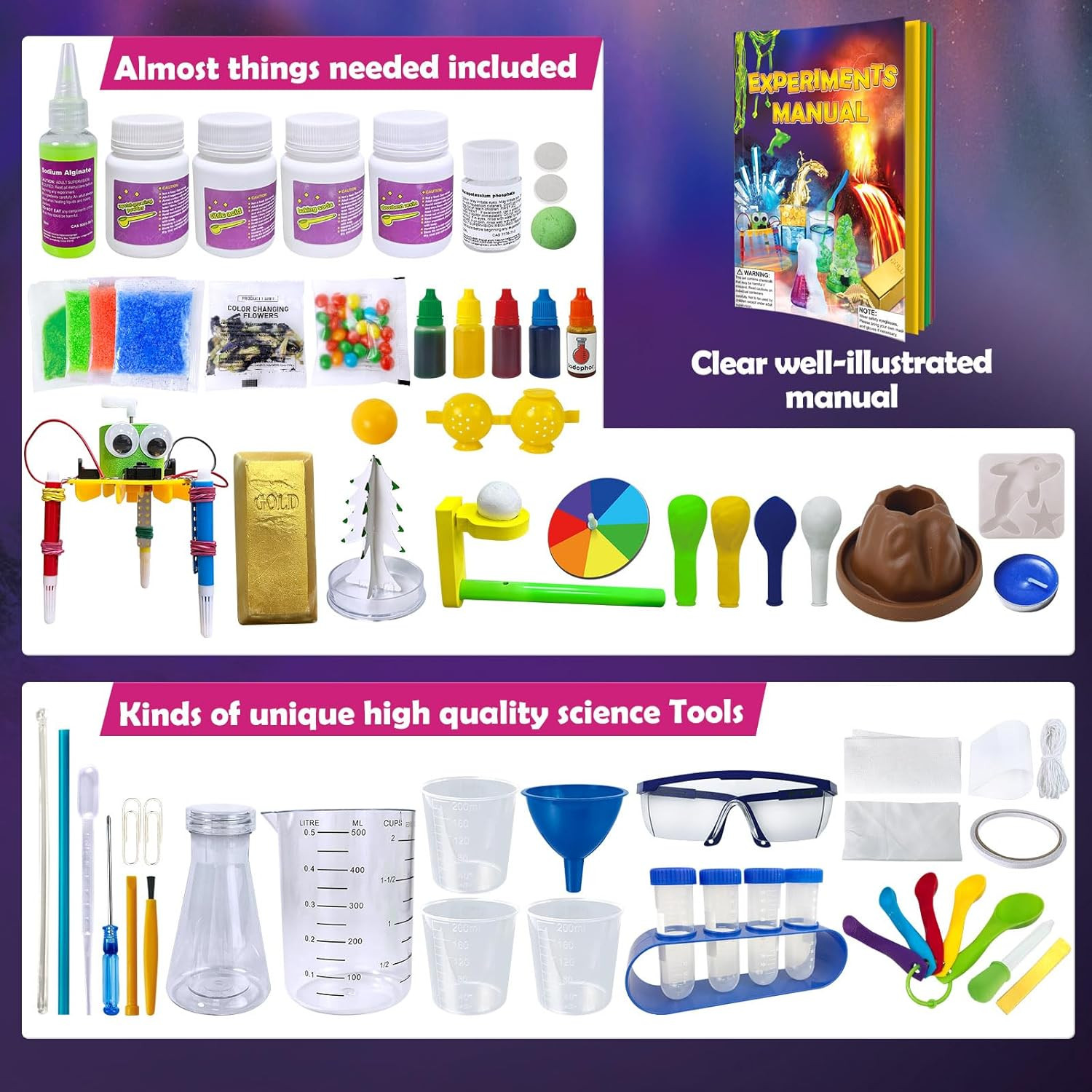 UNGLINGA 150 Experiments Science Kits for Kids, S.T.E.M Educational Project Toys