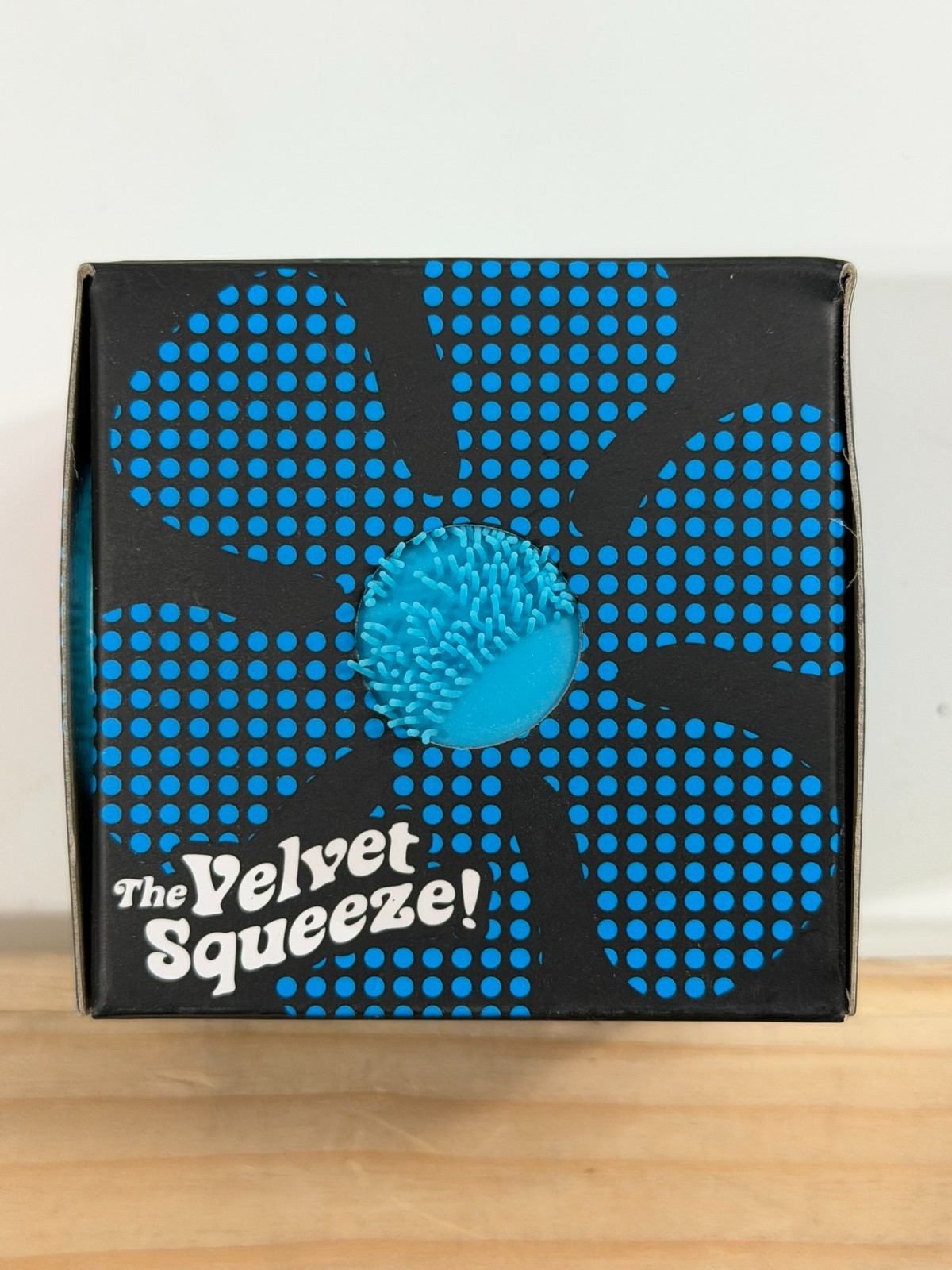 BLUE Needoh FUZZ BALL Flower Power Nee Doh Squish Stress Ball NEE-DOH Fuzzball