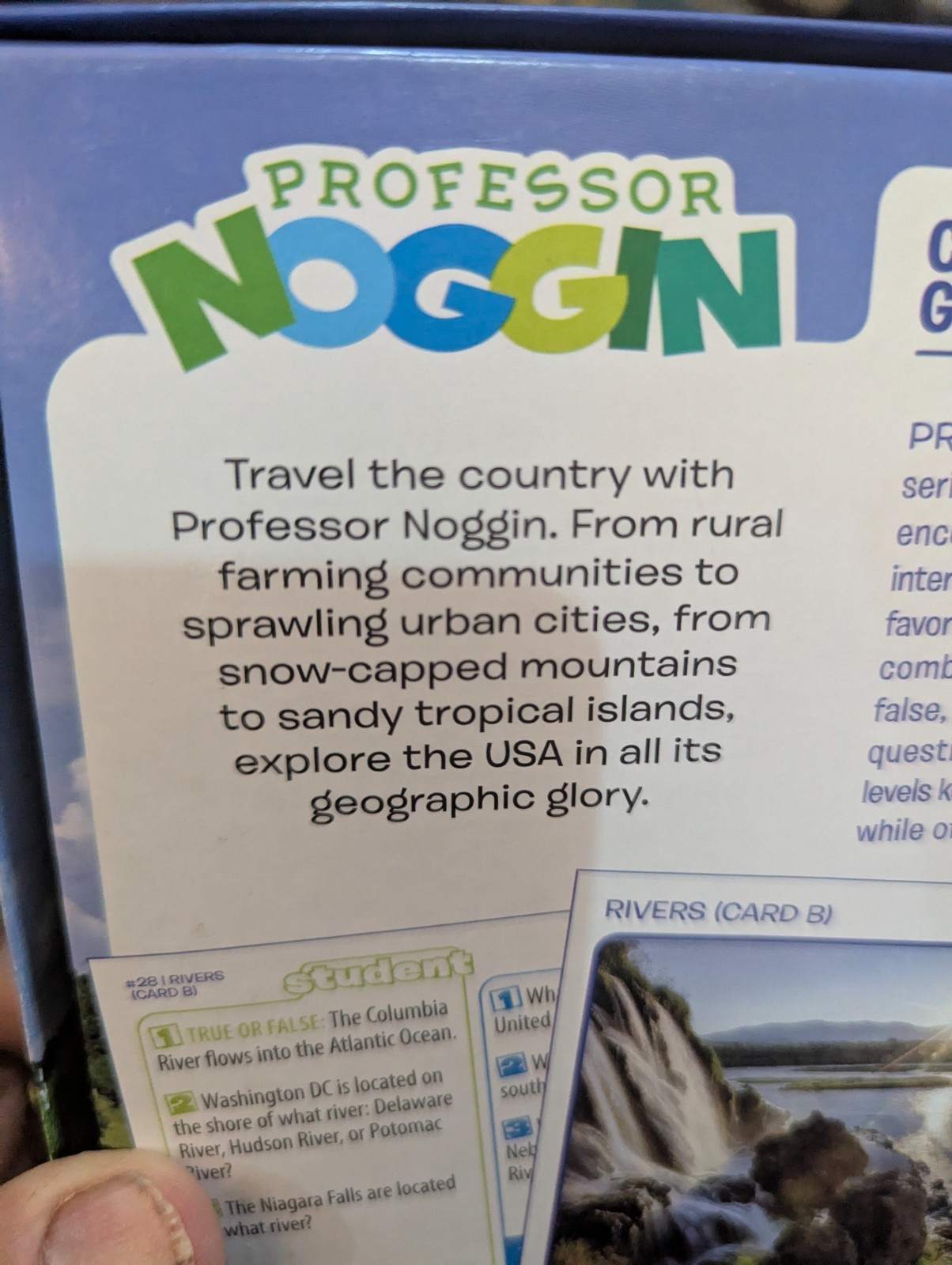 PROFESSOR NOGGIN GEOGRAPHY of the UNITED STATES Card Game #28 100% COMPLETE 2019
