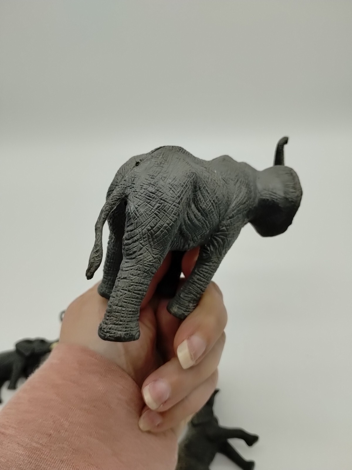 Vintage Lot Of 3 Plastic Toy Elephants 1998 China Safari 2.5, 3.5 And 4 Inches