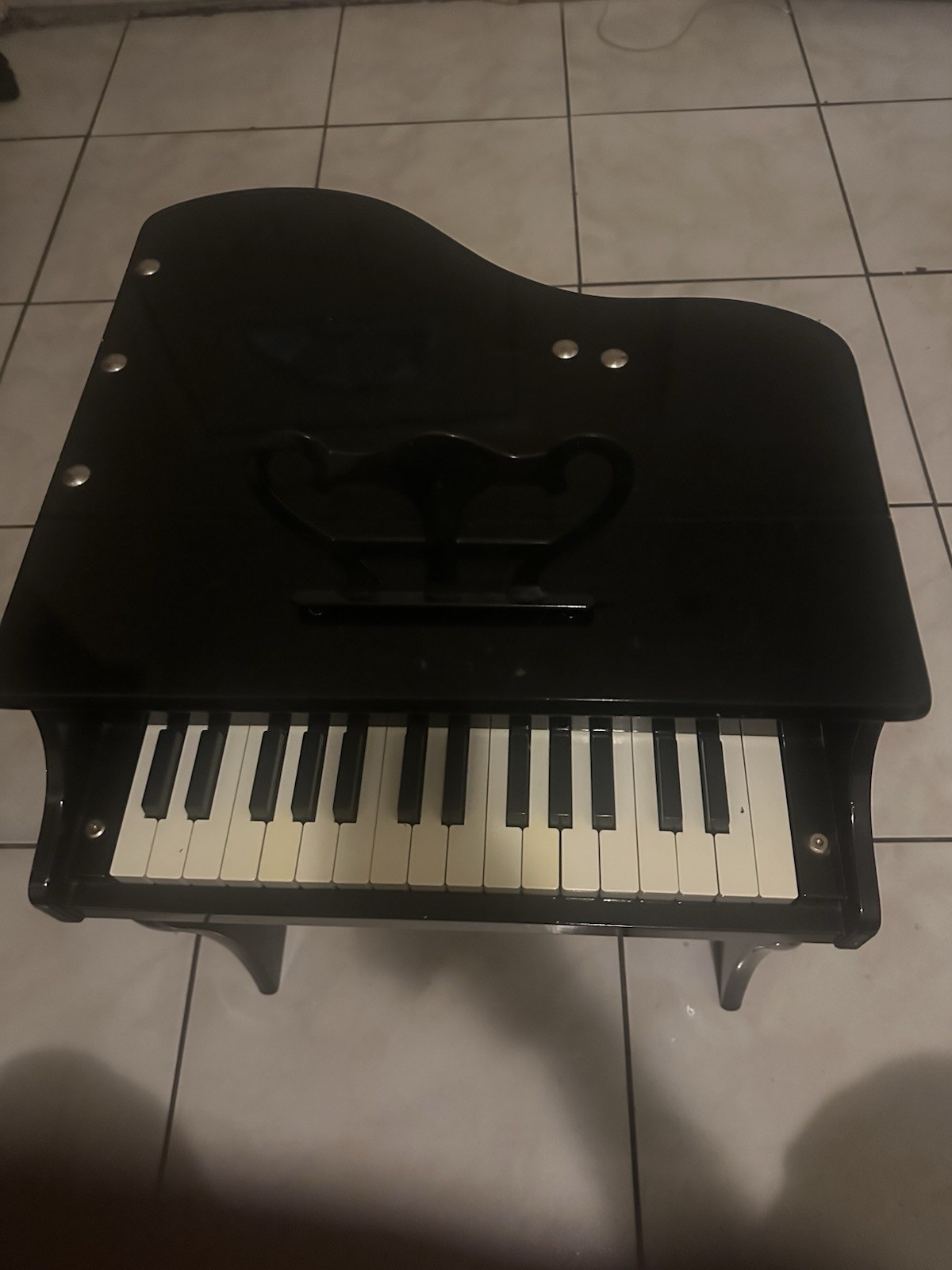 J’adore Black Mini Toy Grand Piano with Bench for Kids Age 4-7