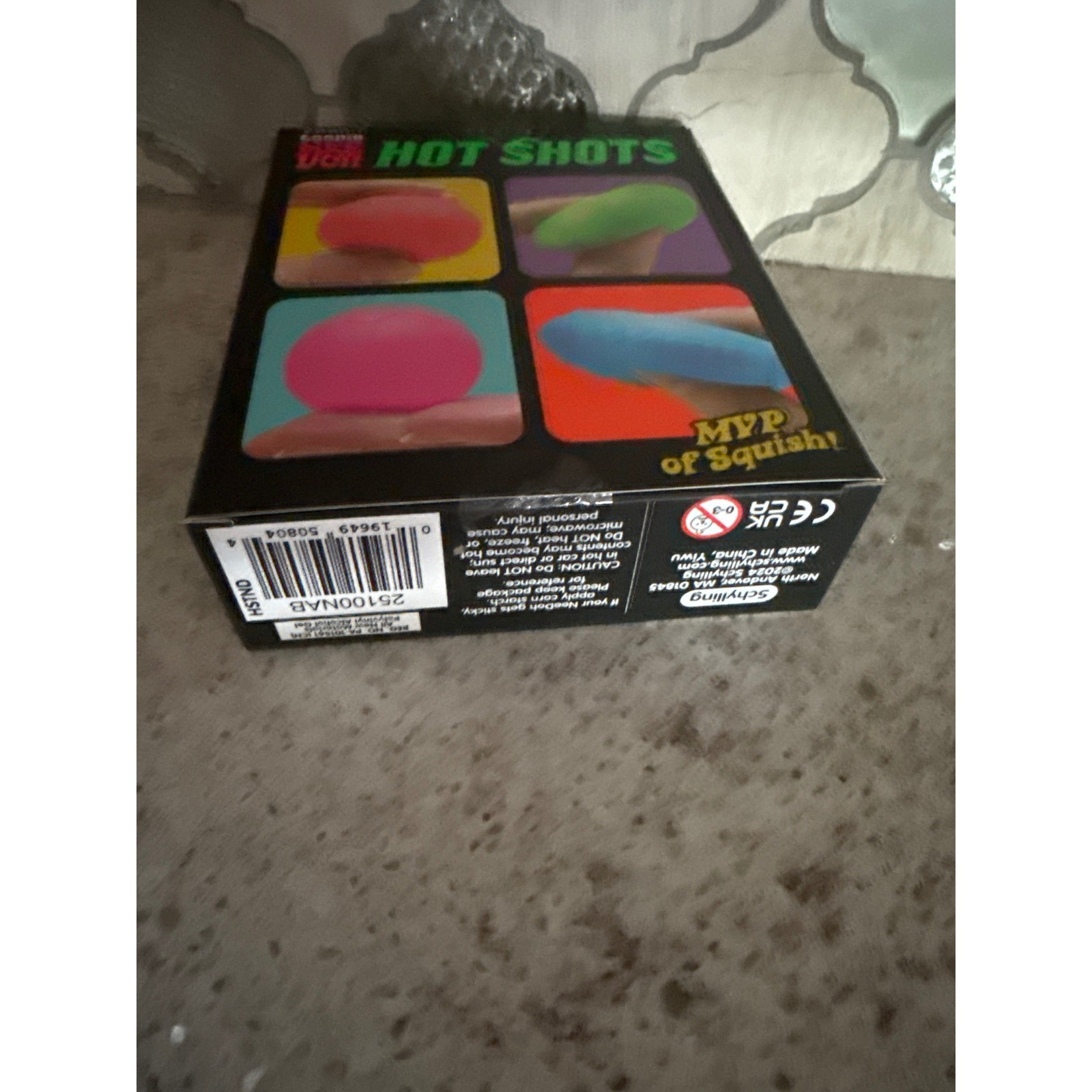 Teenie NeeDoh Hot Shots 4 Pack Squishy Stress Balls Schylling Fidget Toy Neon