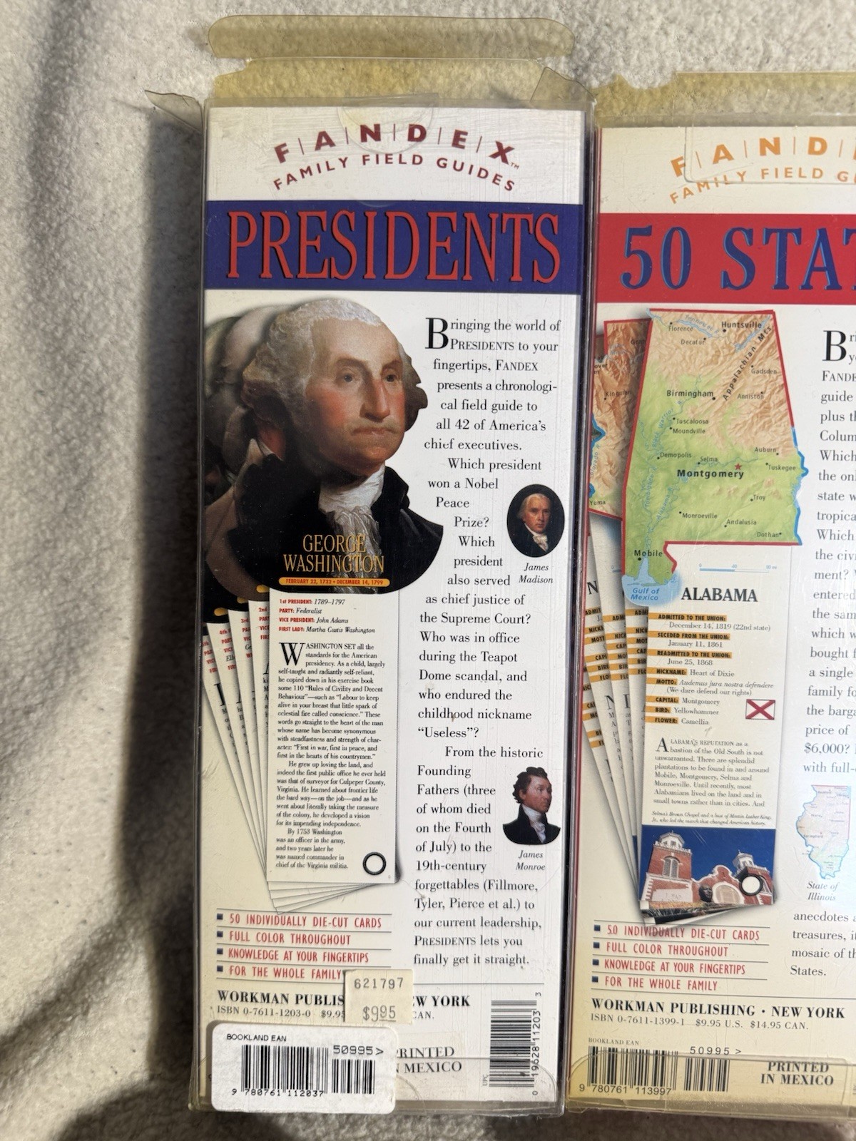 Fandex 50 States US Presidents Vintage Home School Nostalgia Tutor Studying 90s