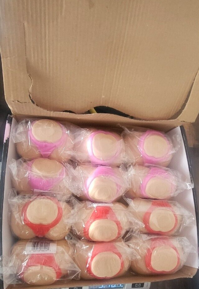 Box of 12 RED/PINK-Butt Stress Ball Thong Bikini 3X4inch