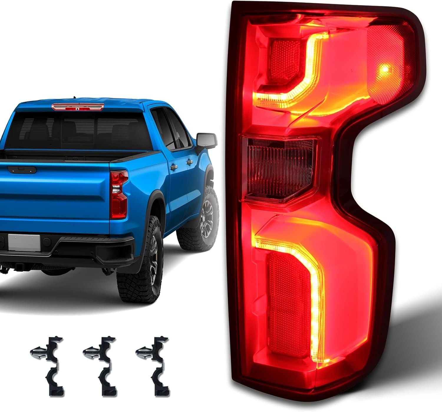 LED Tail Light Compatible with 2019 Right Passenger Side 19-25 Silverado LED