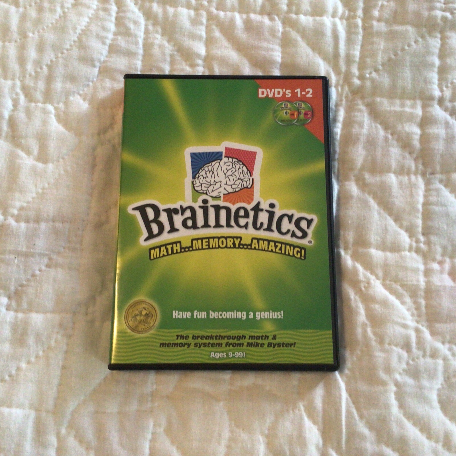 Brainetics Math Memory System DVD 1-2 Educational Game Warm Up Numbers Fun NOS