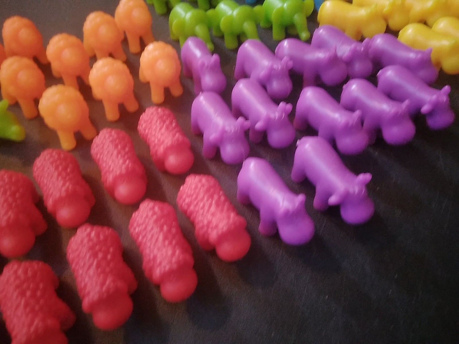 Large Lot 56 Colorful Animals Rubber Plastic Toys Cupcake Toppers