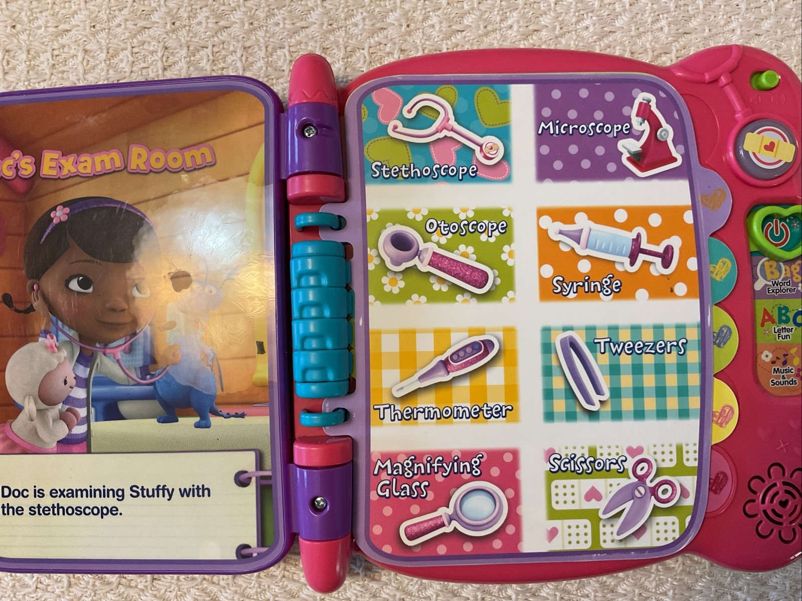 VTech Disney Jr. Doc McStuffins Discover and Learn BIG BOOK OF BOO-BOOS – Works!