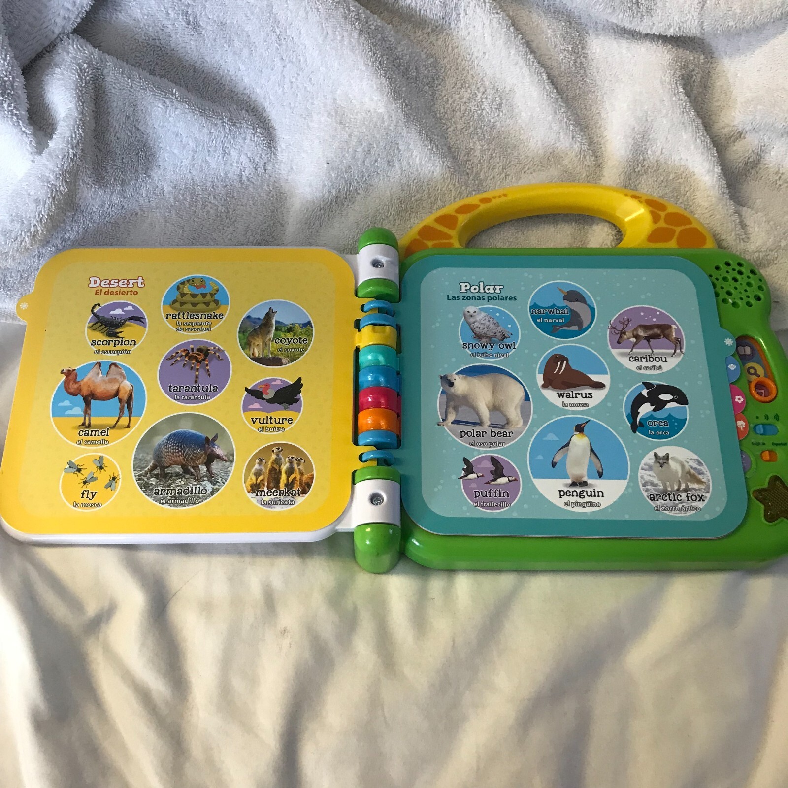 Leap Frog 100 Animals Book Spanish English Bilingual Teaching Learning