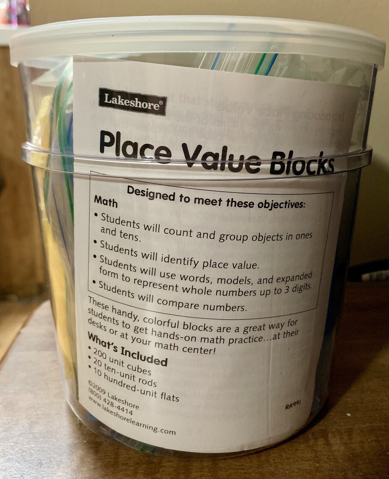 Lakeshore Place Value Blocks Set of 230 Pieces – Teacher Resource