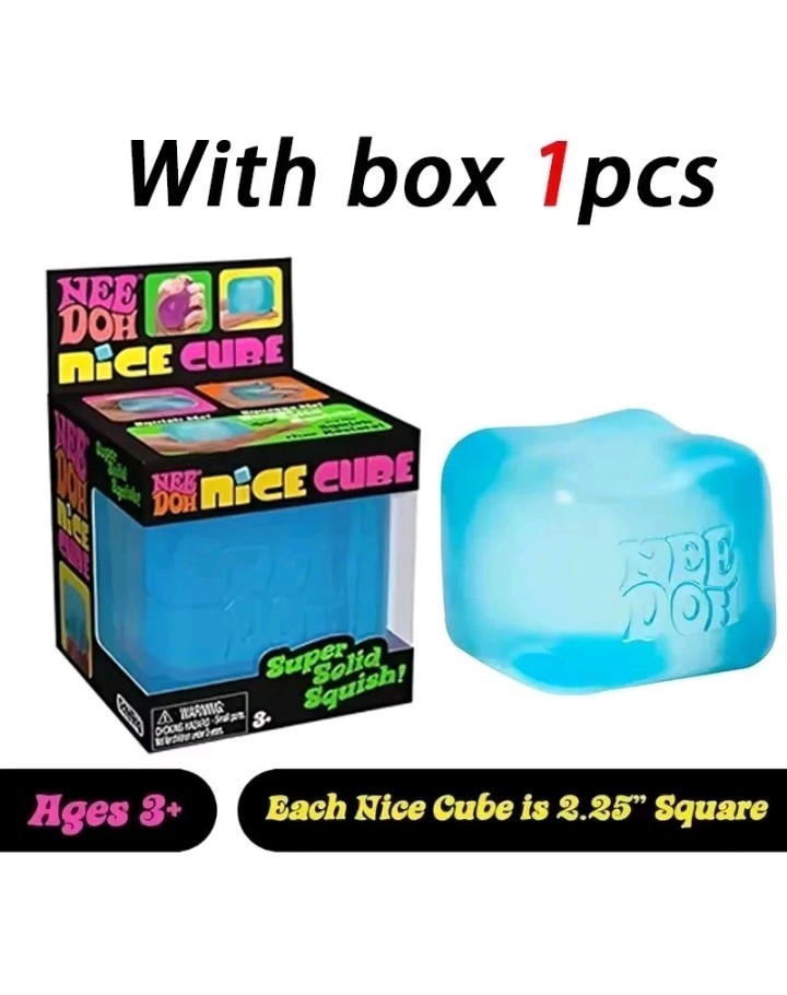 NeeDoh Nice Cube Blue Squishy Sensory Toy Nee Doh Nice Cube Blue Free Shipping