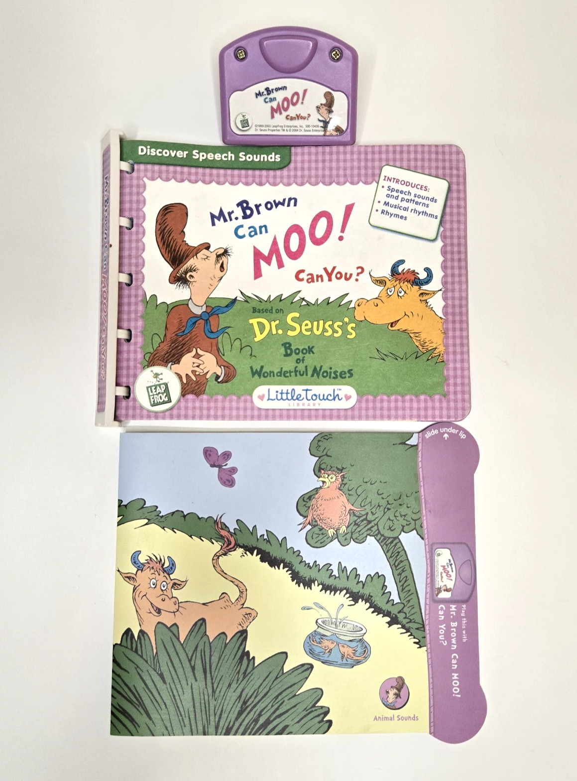 4 Little Touch Leap Frog Books, Cartridges & activity cards Dr Suess Animals