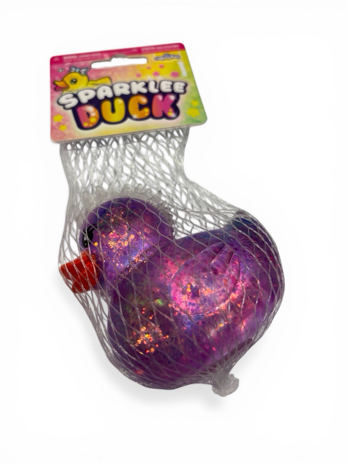 Sparklee Duck Purple Orange Multicolor Glitter Squeeze Toy Ages 3-11 Years