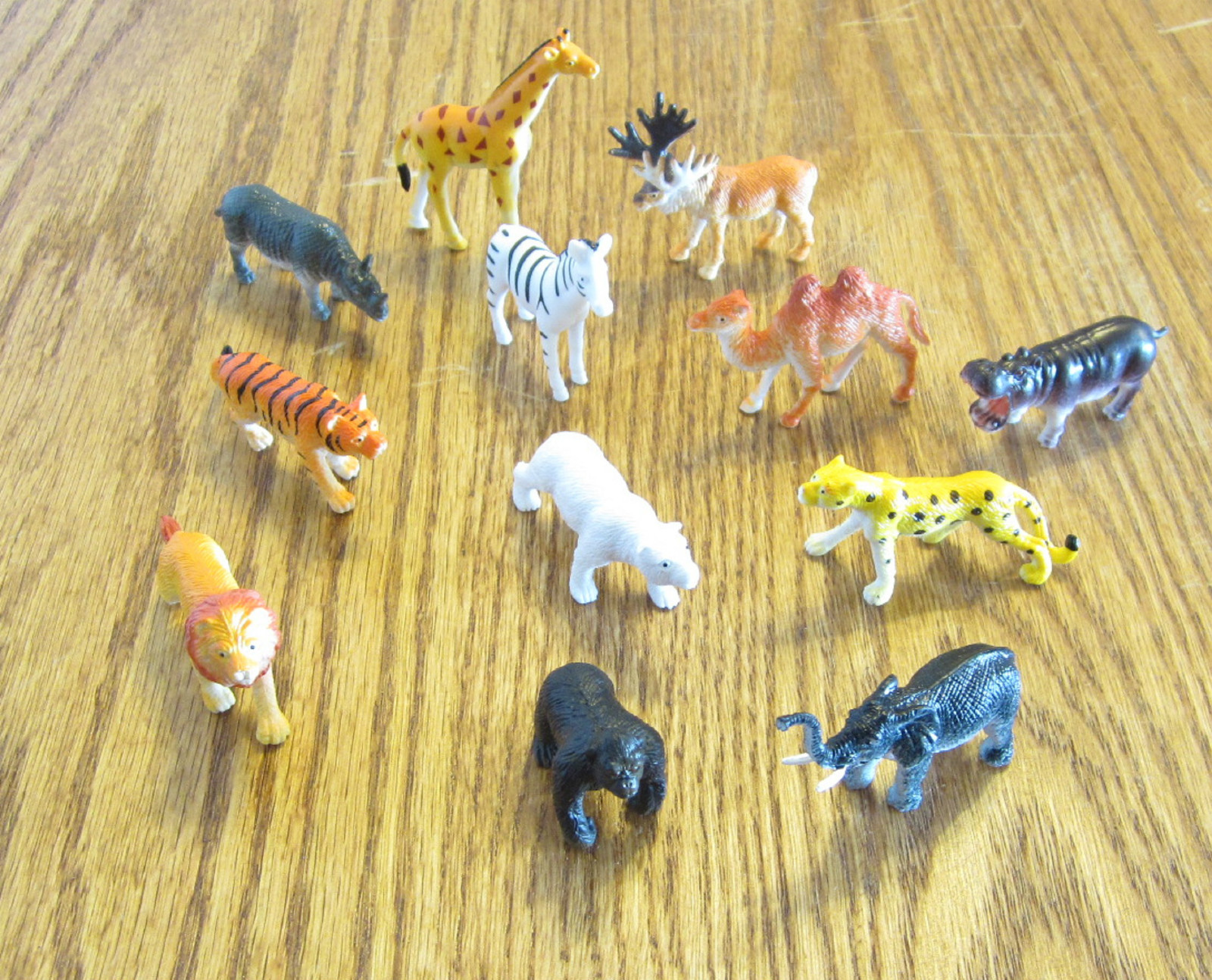 24 NEW ZOO ANIMALS 2″ TOY PLAYSET WILD JUNGLE GORILLA ZEBRA TIGER LION SAFARI