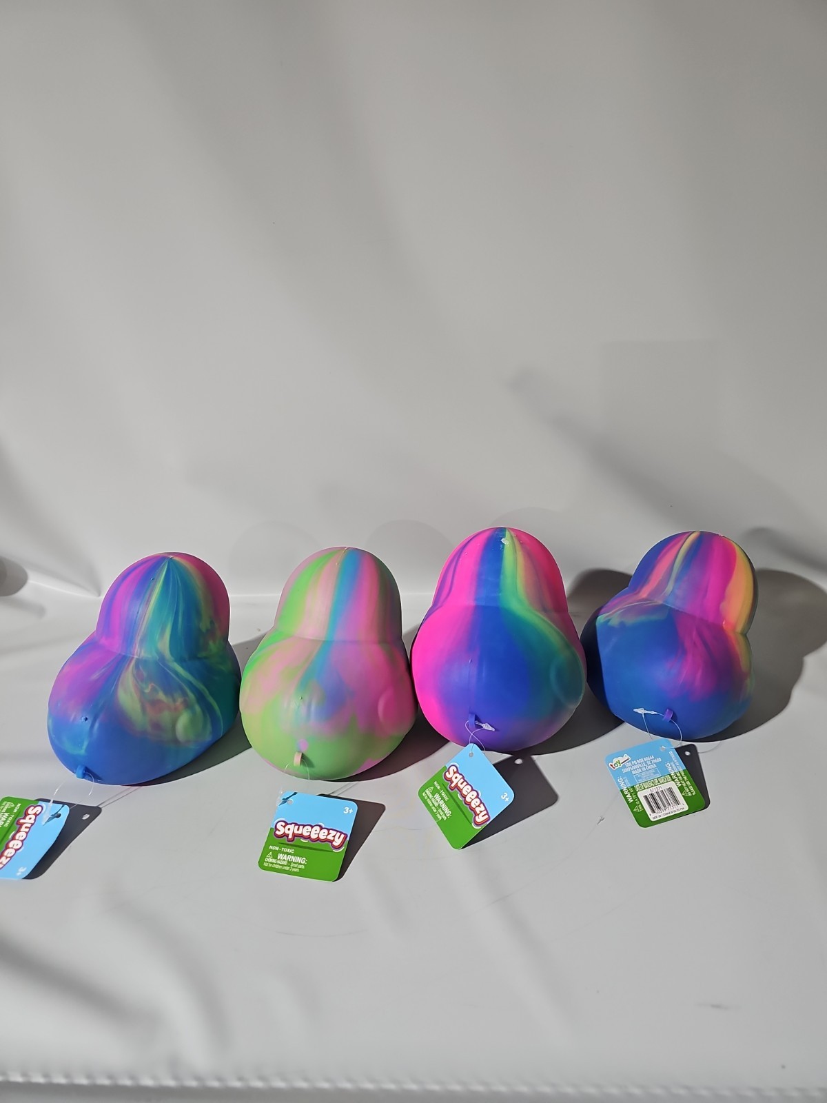Sunny Days Jumbo Squeezy Duck – Tie-Dye Squishy Stress Relief Toy New (LOT OF 4)