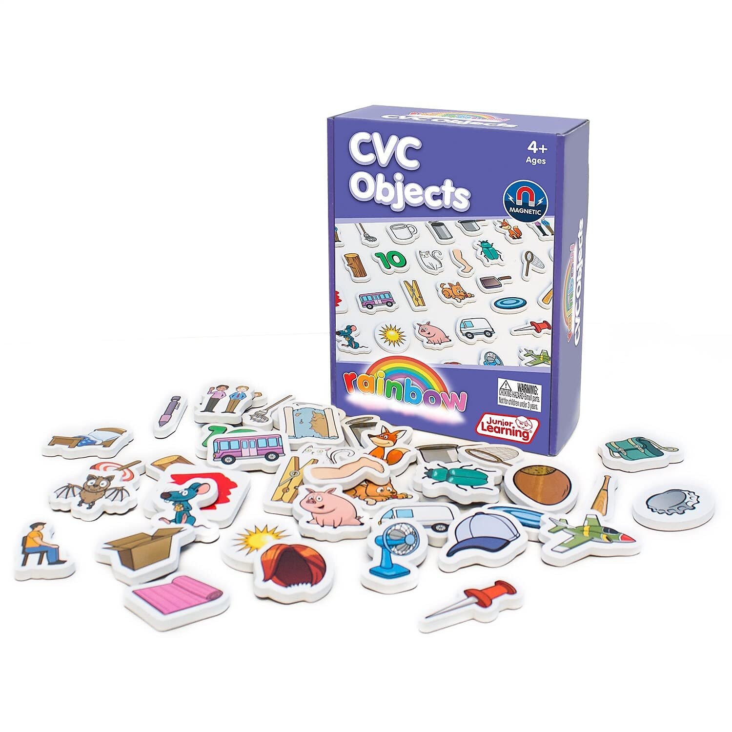 Rainbow CVC Objects Set 40 Magnetic Foam Toys for Hands-On Learning Ages 4-5