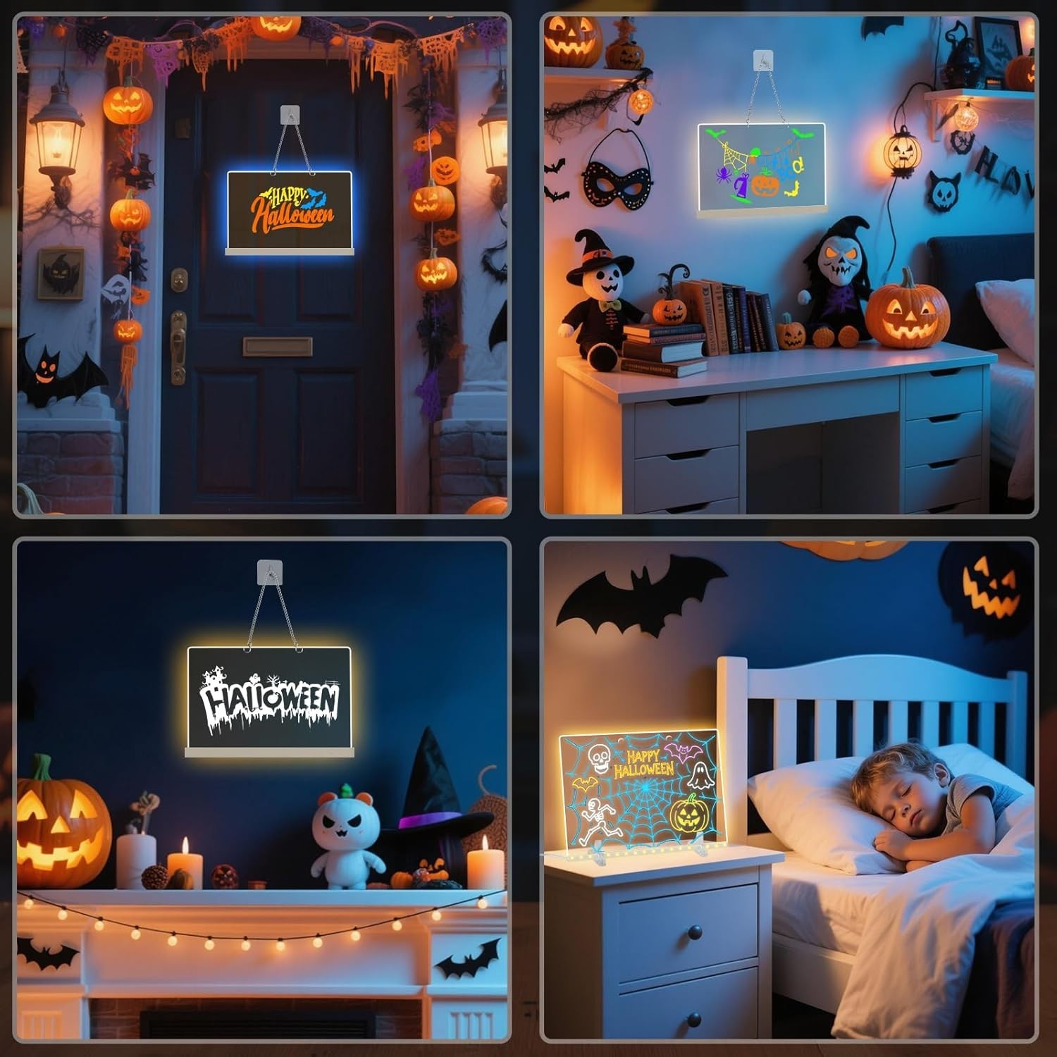 7 Color LED Light Up Acrylic Memo Board Erasable Neon Drawing Message Board Kit