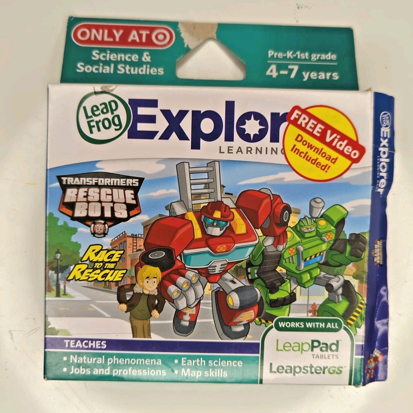 Leapfrog Explorer Transformers Rescue Bots Race to the Rescue game cartridge