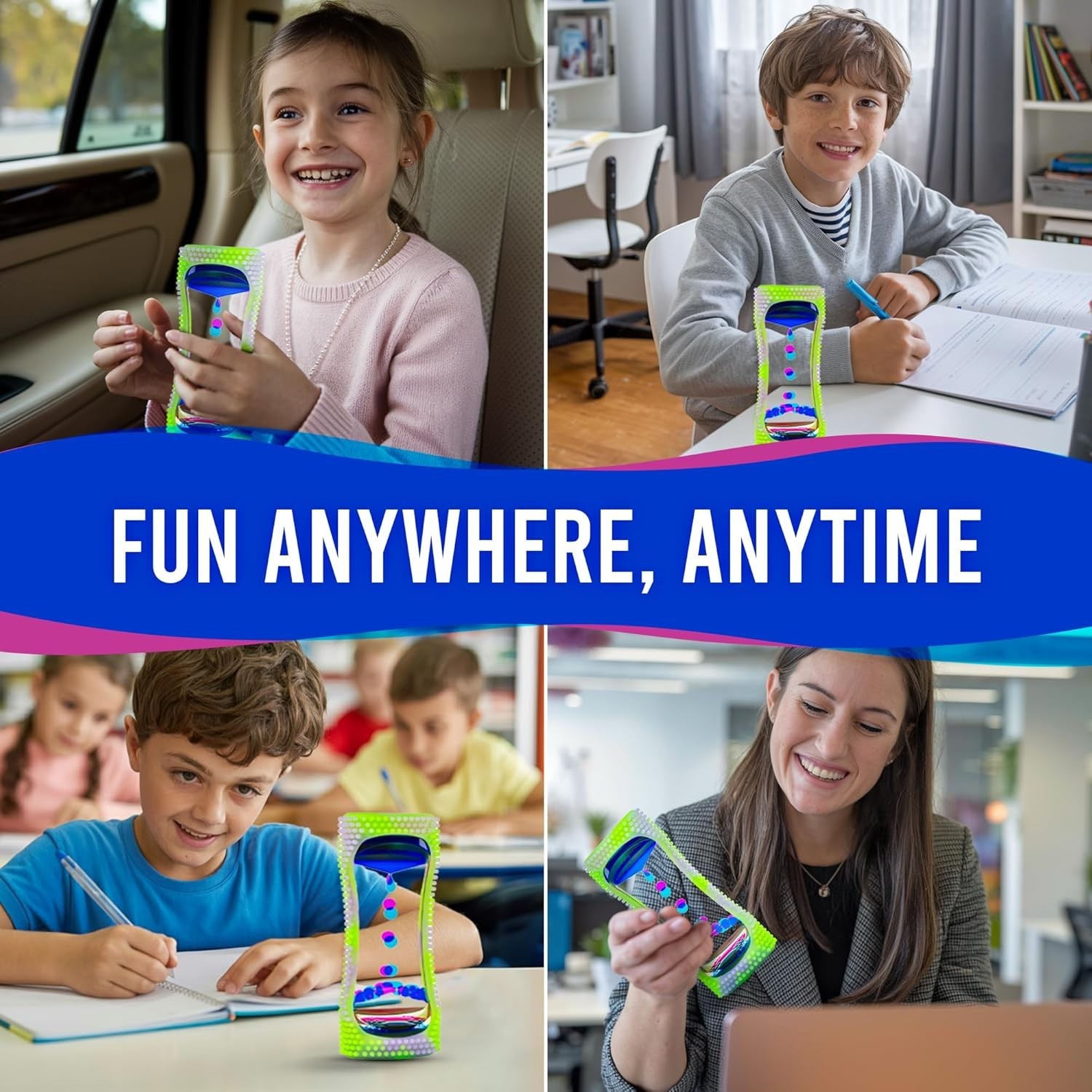 Liquid Motion Bubbler Glow-in-The-Dark Sensory Toy for Kids & Adults – Gentle…