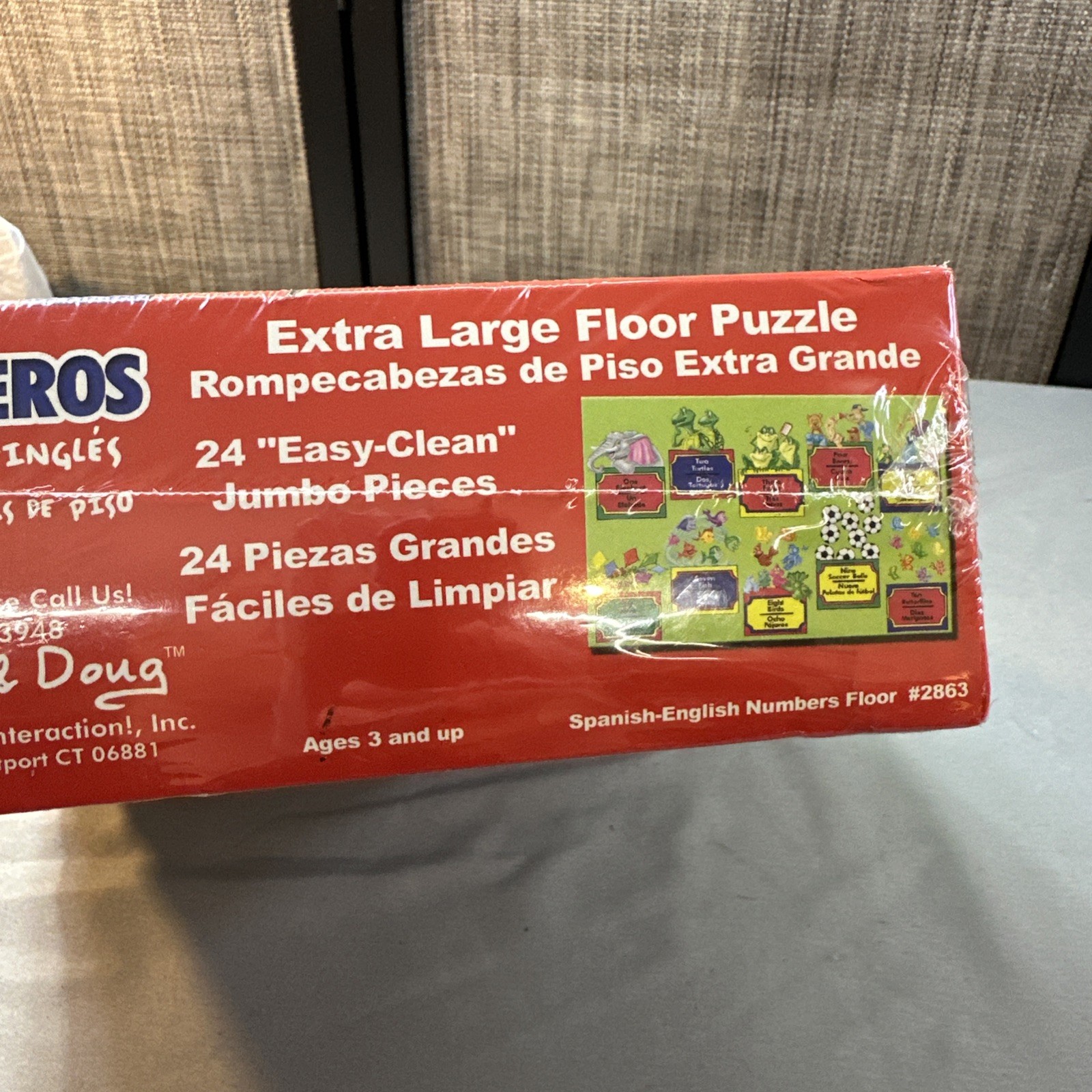 NEW SEALED Melissa & Doug Spanish English Numbers Floor Puzzle 24 Pieces 2X3 FT