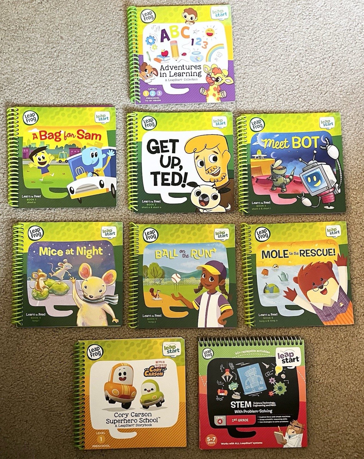 Leapfrog LeapStart Learn to Read books 1-6 ages 4-7 plus extras