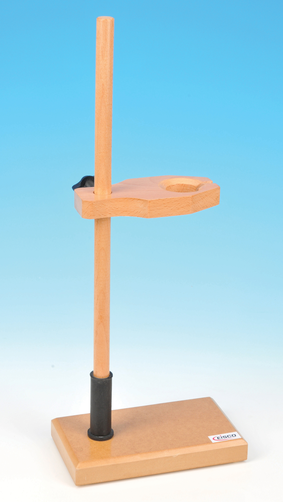 Adjustable Funnel Stand, Polished Wood, 1.5″ Hole Diameter, 17″ Tall -Eisco Labs