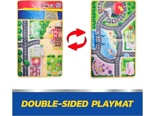 PAW Patrol Pup Squad Adventure Bay Playmat, 33-Inch Foldable Mat Chase Humdinger