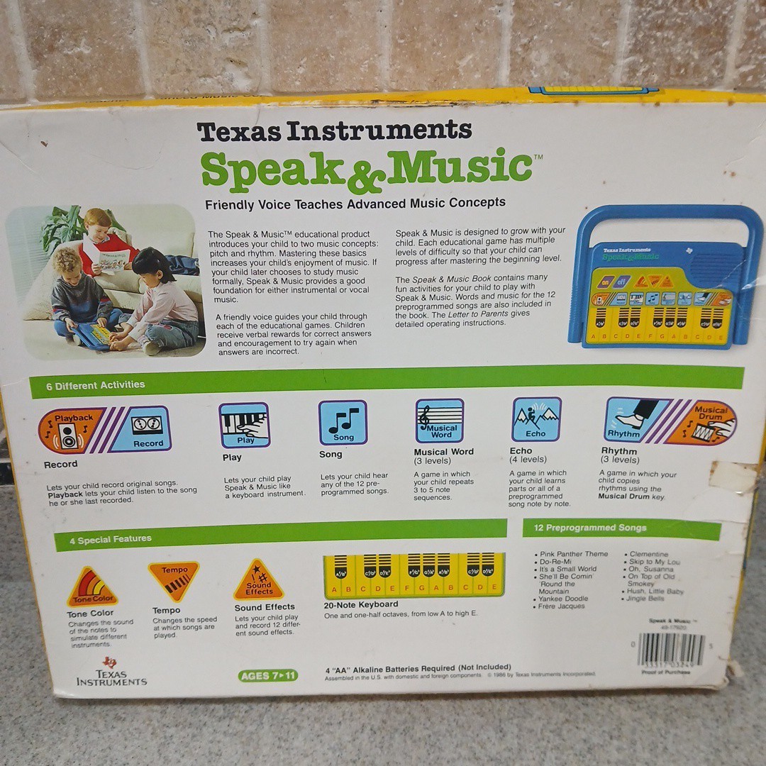 Texas Instruments~Speak & Music~Vintage Learning Toy-Malfunctioning/Repair/parts