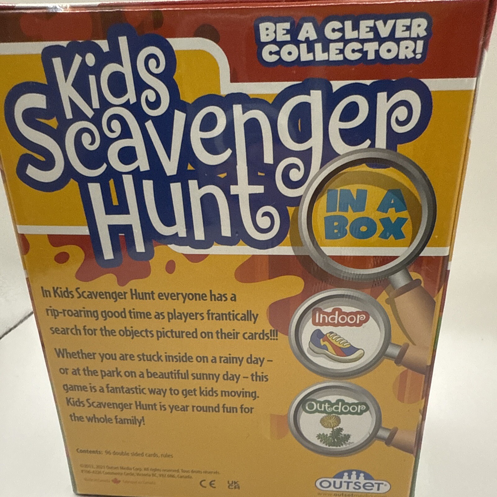 Kids Scavenger Hunt in a Box 2+ Players 96 Card Game Sealed NIB