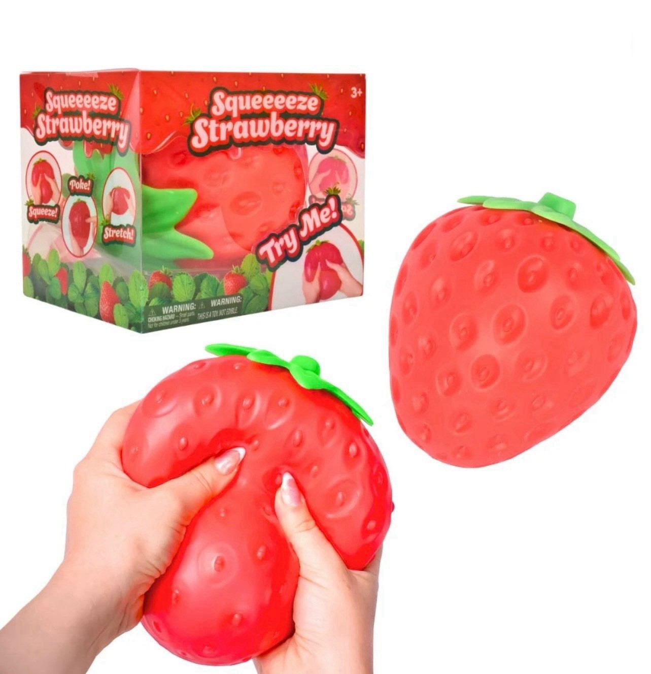 Sunny Days Jumbo Squeezy Strawberry Squishy Toy Stress Relief Sensory Fun