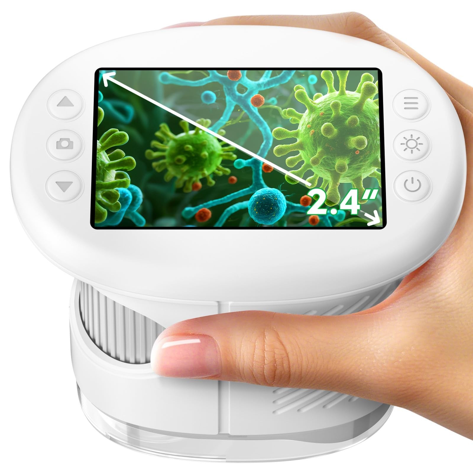 4K Digital Microscope 1000X for Kids, Portable 2.4″ Screen, Explore Bugs & Plant
