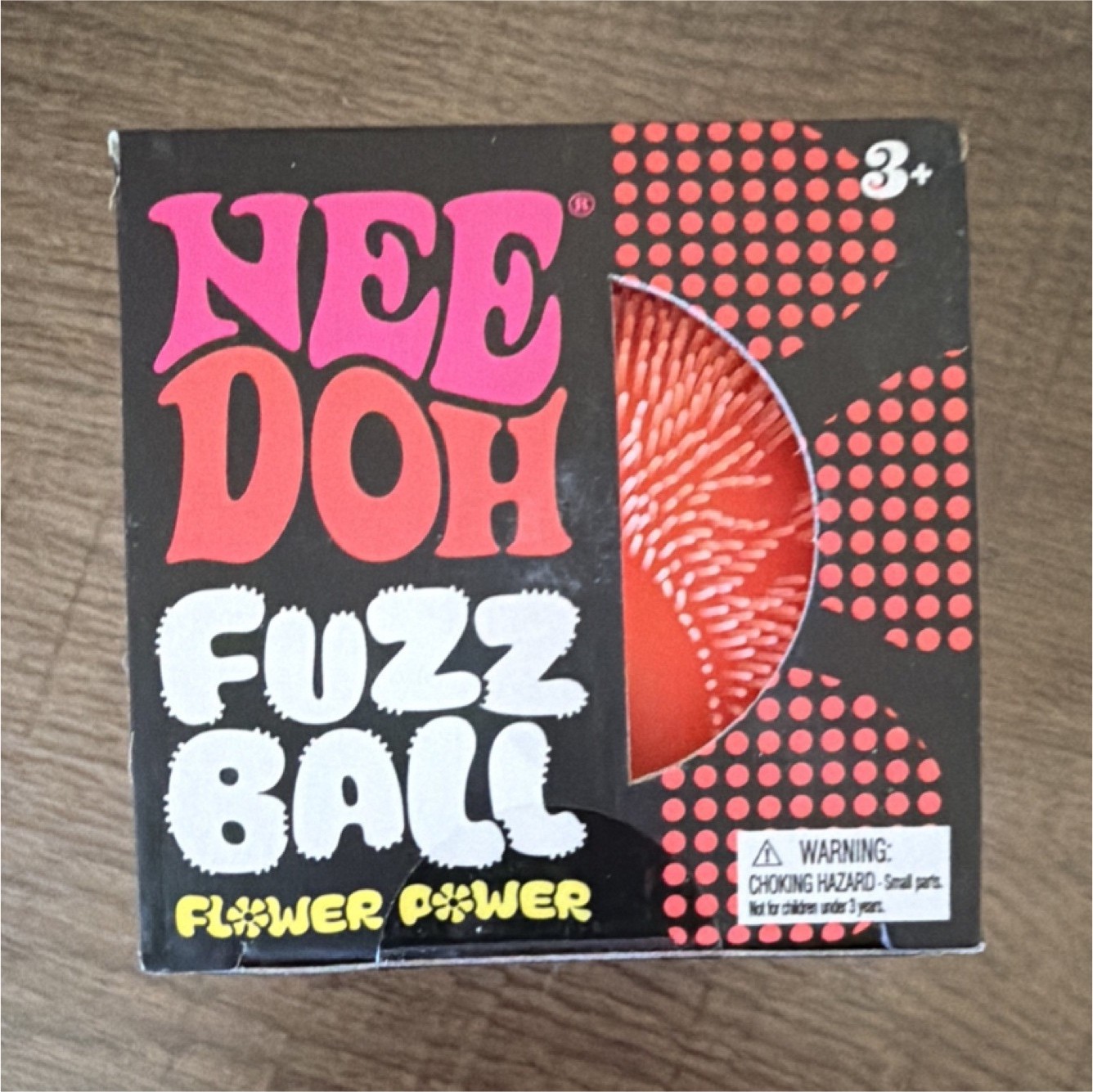 Nee Doh Fuzz Ball Flower Power Tactile Squeeze Toy, Red Ages 3-5