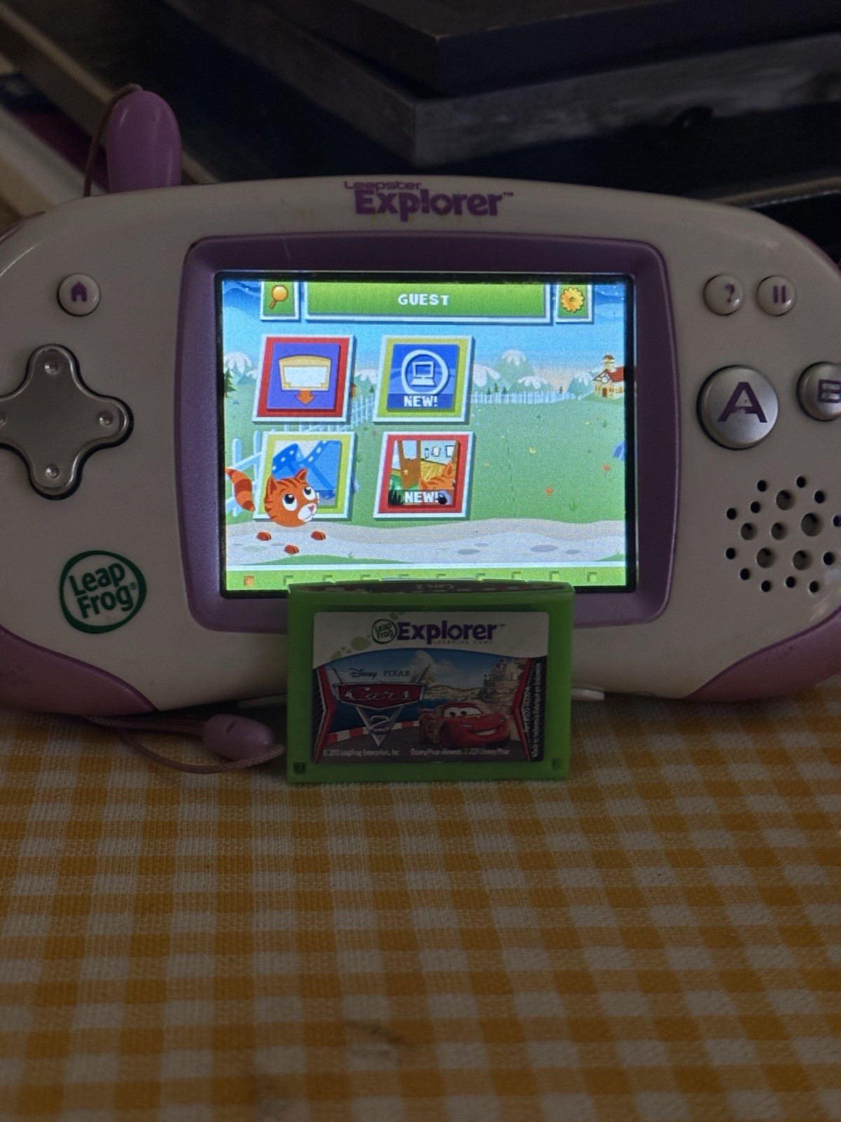 LeapFrog Leapster Explorer Learning System White Purple Unit Cars 2