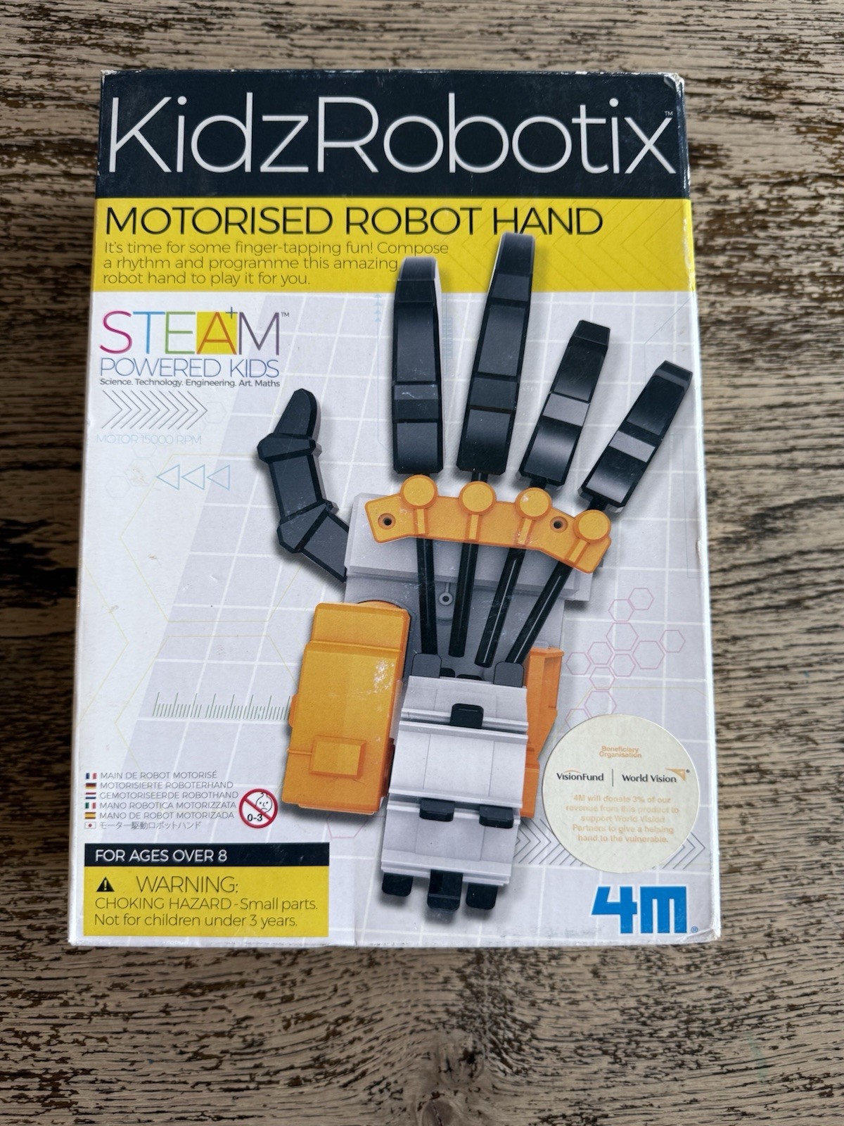 KidzRobotix Motorized Robot Hand STEAM Powered Kids 4M Kids Building Toy New