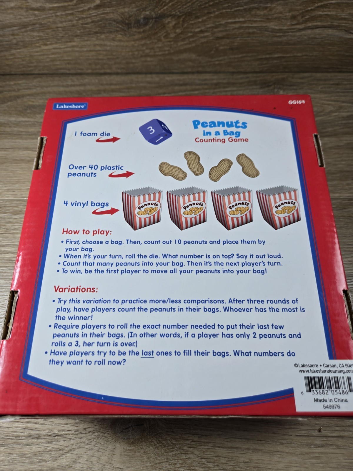 Lakeshore PEANUTS IN A BAG Counting Game ~ Math ~ RARE Hard to find *Read*